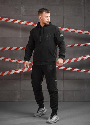 Костюм флисовый stone island black