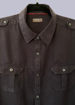 Рубашка льняная мужская темно синяя jeff banks/британия 48-50