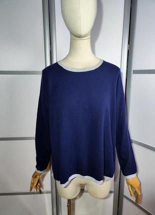 Cocoa cashmere london темно-синій оригінальний светр з  кашеміру