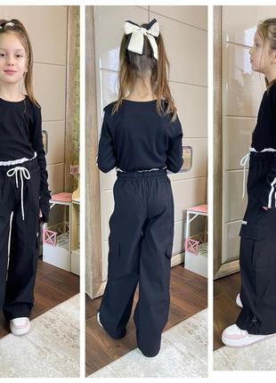 Стильные штаны карго для девочки