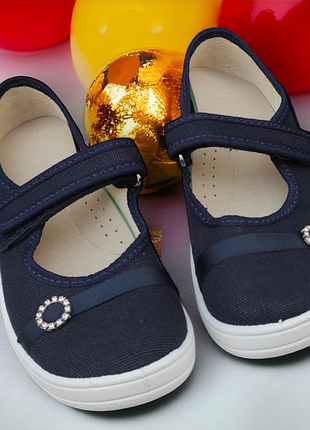 Тапочки, туфли в школу садик синие для девочки валди waldi