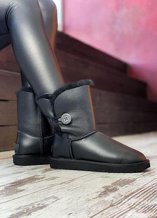Ugg bailey button з овчиною 🍏 зимові жіночі чоботи уггі