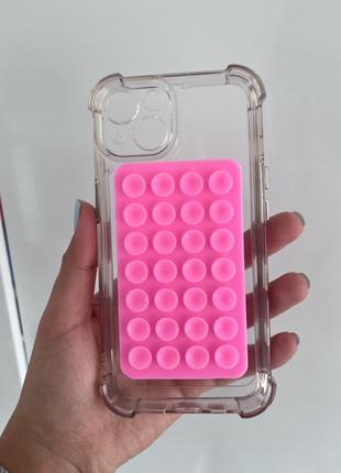 Рожевий тримач присоска на телефон