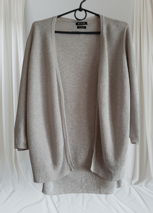Massimo dutti кардиган бежевый вискоза (с люрексовой нитью), размер s/m