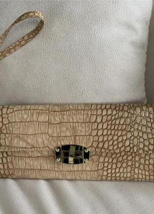 Елегантний жіночий гаманець-клатч  із штучної під крокодилячі шкіри