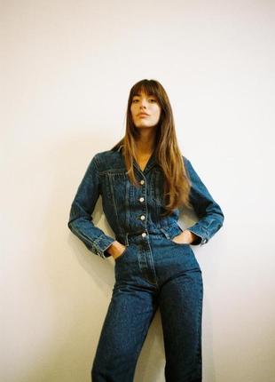 Комбинезон женский синий джинсовый zara new