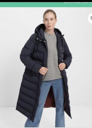 Синее зимнее пальто geox