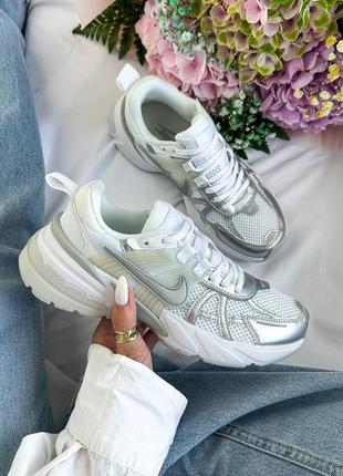 Nike v2k runtekk black silver женские кроссовки найк