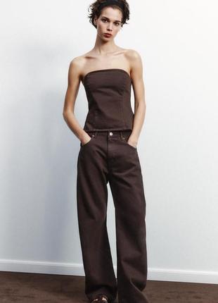 Джинсы женские коричневые zara new