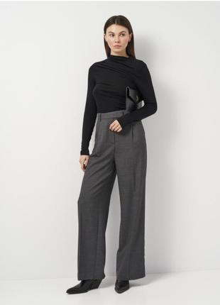 Серые палаццо zara шерстяные