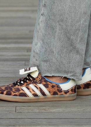 Женские кроссовки adidas samba pony wales bonner leopard