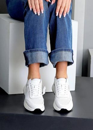 Кросівки кеди білі жіночі шкіра