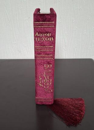 Шикарная бархатная книга - клатч бордового цвета а. чехов вишнёвый сад zarina