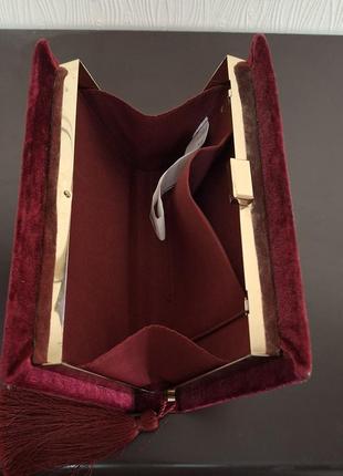 Шикарная бархатная книга - клатч бордового цвета а. чехов вишнёвый сад zarina