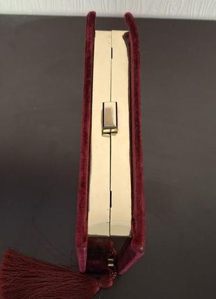 Шикарная бархатная книга - клатч бордового цвета а. чехов вишнёвый сад zarina