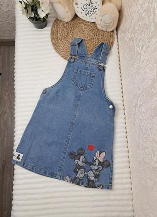 Джинсовый сарафан george 10-11 6-7 лет minnie mouse
