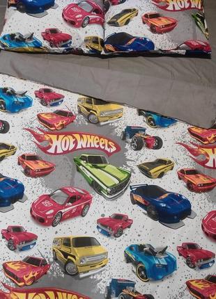 Постельные комплекты из бязи - машинки hot wheels, есть все размеры, быстрая отправка