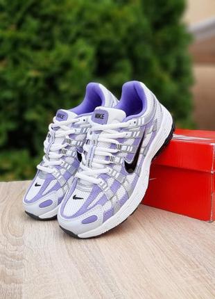 Жіночі  якісні та стильні кросівки nike p-6000 space purple білі з бузкоаим