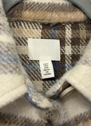 Оверсайз теплая рубашка h&m с шерстью2 фото