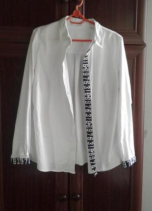 Біла бавовняна стрейчева сорочка, блузка батал bodyflirt