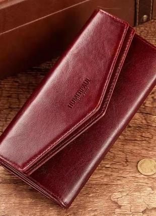 Кошелек (гаманець) женский. кожа. красный