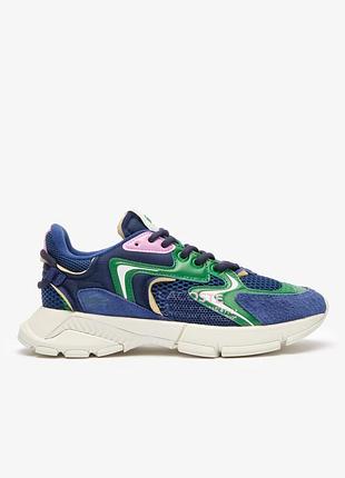 Стильные трендовые сине-зеленые кроссовки lacoste l003 neo оригинал