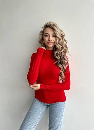 Женский красный гольф, женская красная водолазка