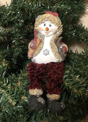 Статуэтка снеговик в винтажном стиле