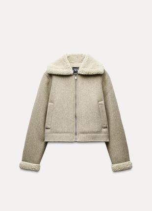 Куртка zara с овчиной