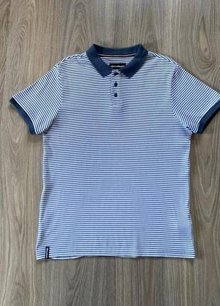 Мужская хлопковая футболка поло в полоску threadbare