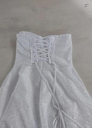 Гламурна вечірня сукня плаття люрекс корсет блискуча