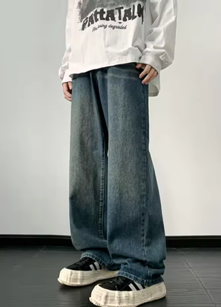 Джинси  широкі harajuku vintage blue jean trouser streetwear clothes