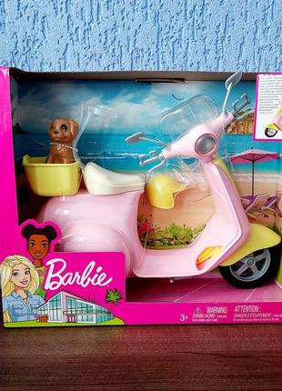 Ігровий набір barbie барбі скутер і цуценя