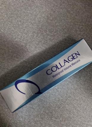 Водостійка туш для вій collagen enough