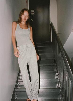 Новые широкие штаны брюки палаццо с блеском zara