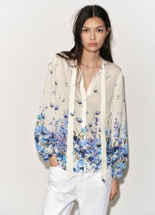 Рубашка женская с принтом zara new3 фото