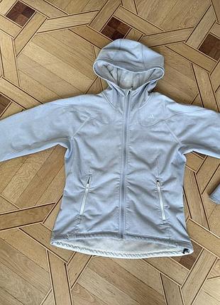 Кофта спортивна adidas тепла з капюшоном жіноча сіра l, uk 18, d 44 на замку