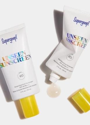 Солнцезащитный праймер supergoop! unseen sunscreen broad spectrum spf 40.