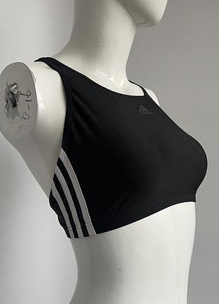 Спортивный черный топ adidas called с лого (топ для спорта, для зала, топ для йоги )
