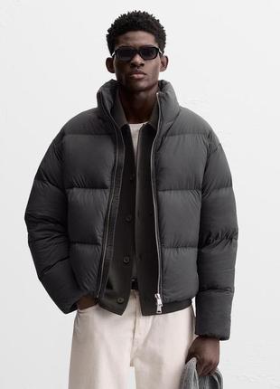 Пуховик чоловічий з 100% пера та пуху хл зара zara