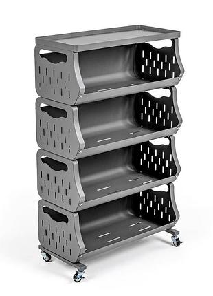 Стеллаж универсальный для хранения четырехъярусный 60*30*100см sw-00002260