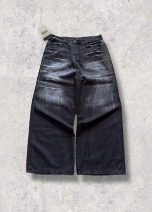Opium black washed baggy jeans bershka широкие stussy черные джинсы sk8