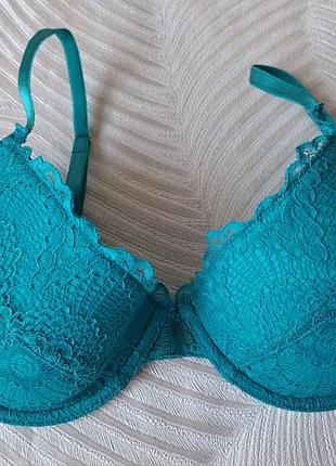 Бирюзовый сетевой бюстгальтер фирмы asos размер 36d 80d