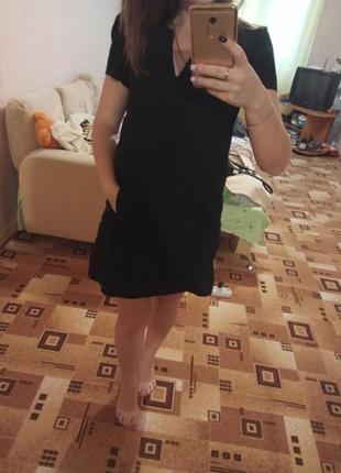 Черное повседневное платье.2 фото
