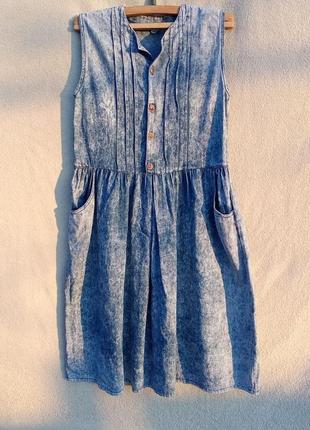 Джинсовое летнее легкое платье, сарафан