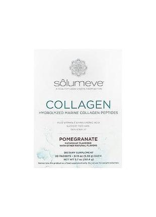 Solumeve пептиды коллагена со вкусом граната 30 пакетиков hydrolyzed marine collagen peptides