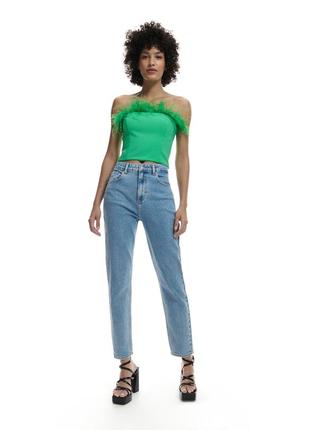 Джинсы slim mom fit высокая посадка