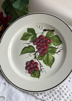 Декоративна настінна тарілка ручний розпис фаянс італія