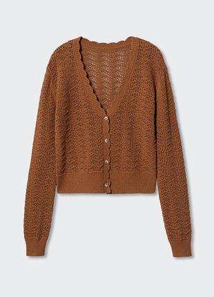 Ажурный кардиган с фестончатыми краями