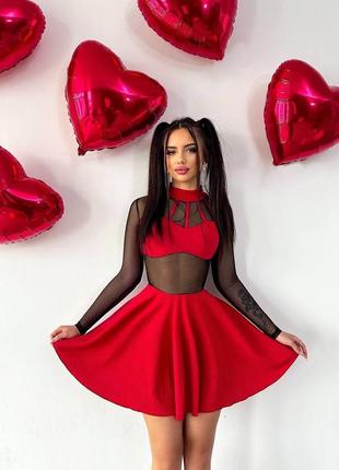 Платье. коллекция valentine’s day ❤️🧸💌 платье в рубчик корсетного кроя с длинными рукавами